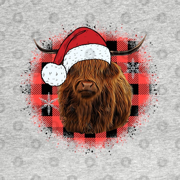 Christmas Highland Cow by Satic